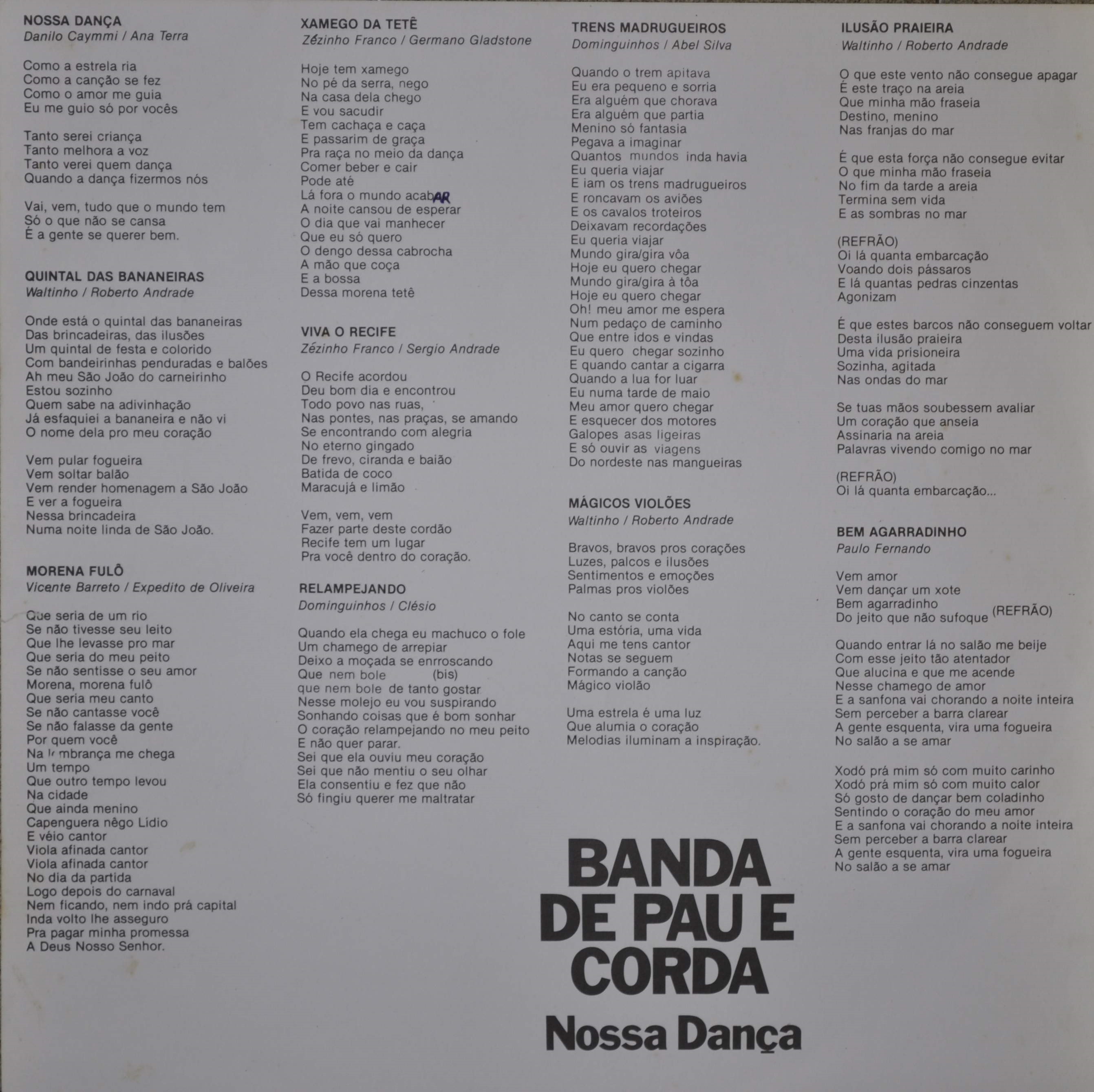 Banda de Pau de Corda – Nossa dança – Forró em Vinil